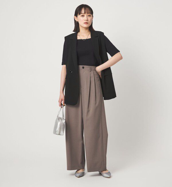 UNITED ARROWS green label relaxing「ラスティック ツイル ジレ マシンウォッシャブル ストレッチ UVカット 吸水速乾」|ベスト・ジレ|