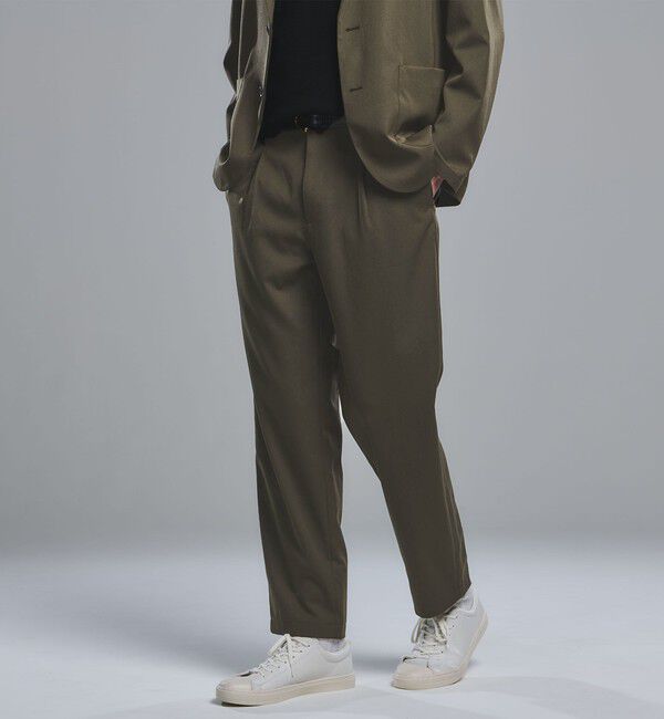 UNITED ARROWS green label relaxing「DICROS ポリエステル ツイル 1プリーツ W2 ユーティリティパンツ -ストレッチ・撥水-」|チノ|