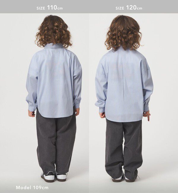 UNITED ARROWS green label relaxing「ストライプシャツ / キッズ  100cm-130cm 撥水」|シャツ・ブラウス|