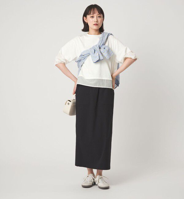 UNITED ARROWS green label relaxing「タフタ ドッキング ボリュームスリーブ プルオーバー」|Tシャツ・カットソー|