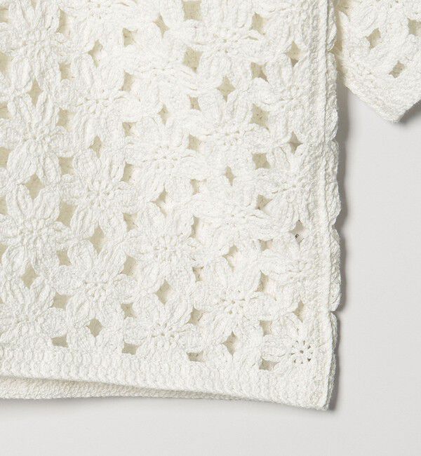 EMMEL REFINES「＜EMMEL REFINES＞EM HW フラワーシシュウ ショートスリーブ ニット」|ニット・セーター|