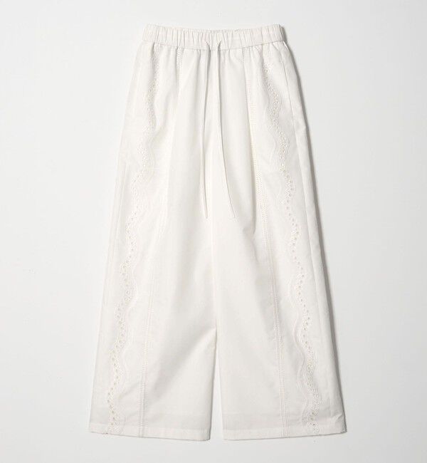 EMMEL REFINES「＜EMMEL REFINES＞EM カットワーク シシュウ パンツ」|チノ|WHITE