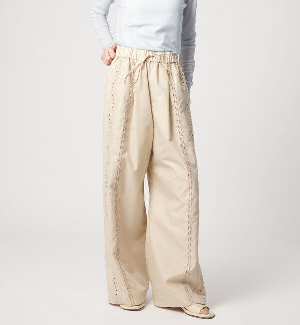 EMMEL REFINES「＜EMMEL REFINES＞EM カットワーク シシュウ パンツ」|チノ|NATURAL