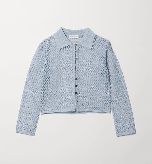 EMMEL REFINES「＜EMMEL REFINES＞EM HM スパンコール メッシュ ニット」|ニット・セーター|LT.BLUE