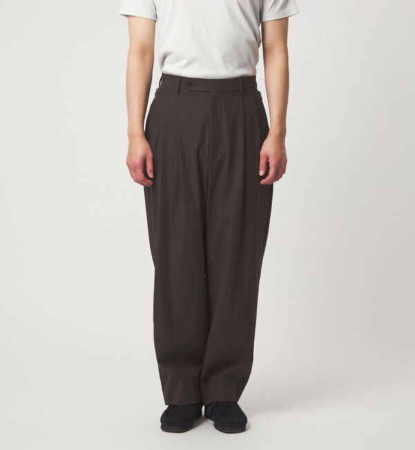 UNITED ARROWS green label relaxing「FINE BASIC コットンナイロン ツイル 2プリーツ W4 ワイドスラックス」|その他|