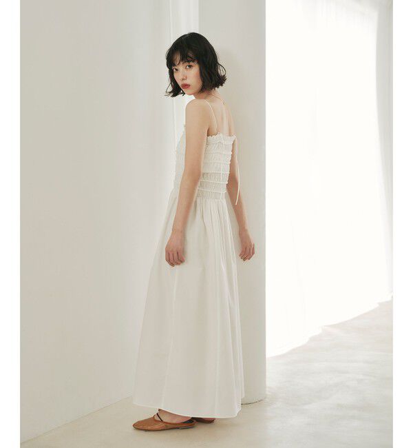 EMMEL REFINES「＜EMMEL REFINES＞EM シャーリング キャミ ワンピース」|ワンピース|WHITE