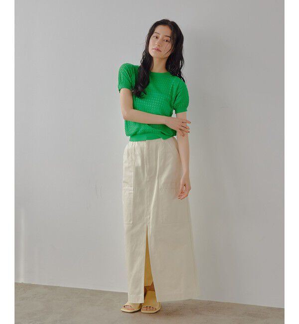 EMMEL REFINES「＜EMMEL REFINES＞EM HW スカシアミ ショートスリーブ ニット」|ニット・セーター|