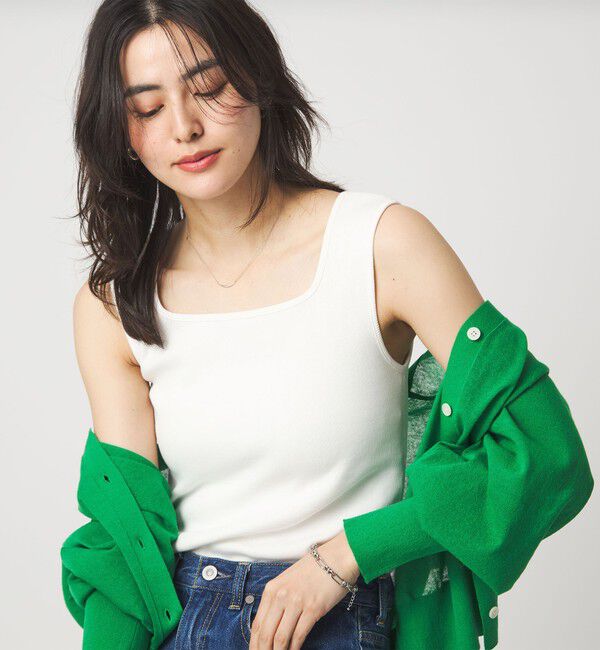 UNITED ARROWS green label relaxing「デコルテ フライス タンクトップ 抗菌」|タンクトップ|