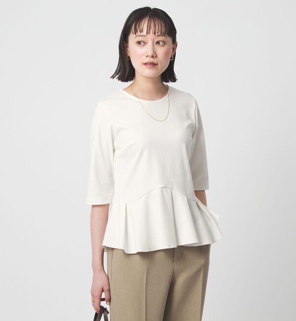 UNITED ARROWS green label relaxing「イレヘム ペプラム ポンチ プルオーバー カットソー 接触冷感 UVカット」|Tシャツ・カットソー|