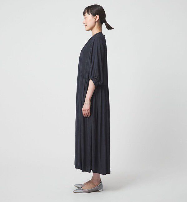 UNITED ARROWS green label relaxing「サテン ギャザー ショートスリーブ ワンピース 2」|ワンピース|