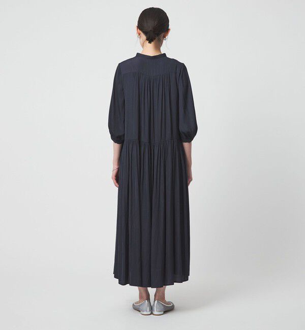 UNITED ARROWS green label relaxing「サテン ギャザー ショートスリーブ ワンピース 2」|ワンピース|