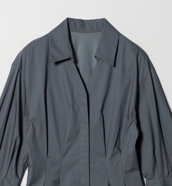 UNITED ARROWS green label relaxing「シャツ襟 フィット＆フレア タック 5分袖 ワンピース」|ワンピース|