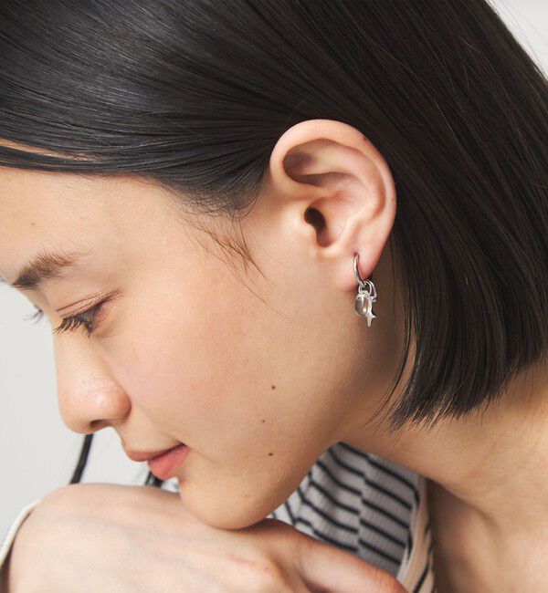 UNITED ARROWS green label relaxing「4WAY パーツミックス フープ イヤリング」|イヤリング|SILVER