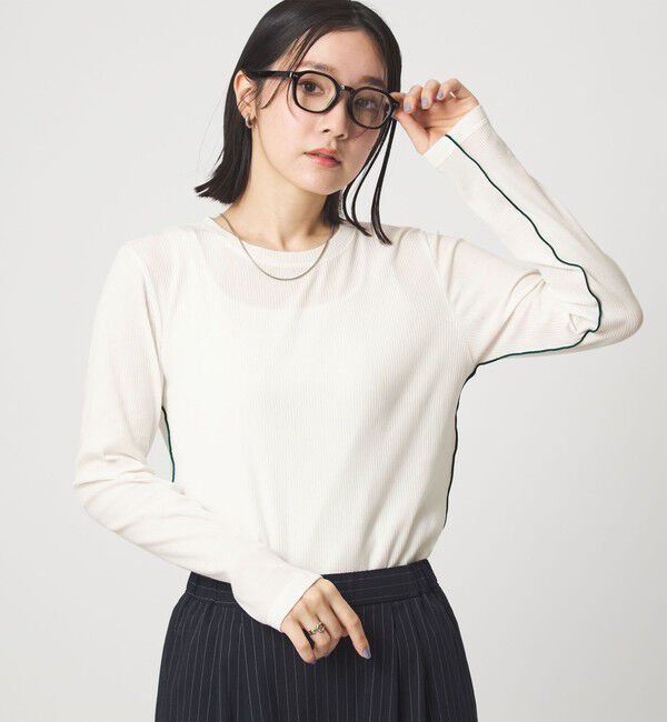 UNITED ARROWS green label relaxing「【WEB限定】＜at ease＞シアーテレコ ロングスリーブ カットソー」|Tシャツ・カットソー|