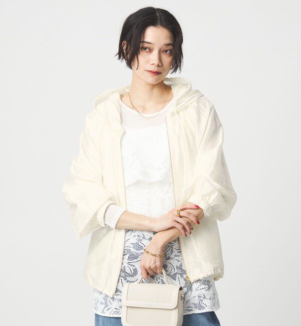 UNITED ARROWS green label relaxing「シアー ギャザー フード ブルゾン」|ブルゾン・スタジャン|