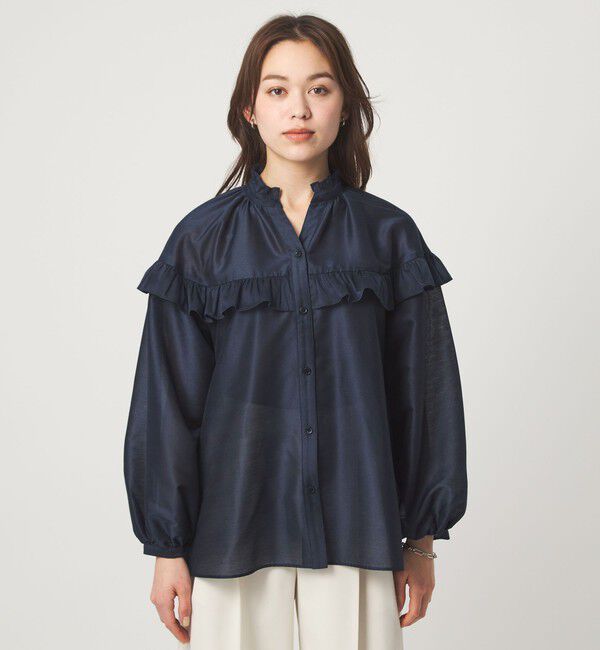 UNITED ARROWS green label relaxing「カールマイヤー ヨーク フリル ブラウス マシンウォッシャブル 通気性」|シャツ・ブラウス|