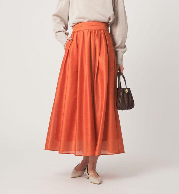 UNITED ARROWS green label relaxing「カールマイヤー タック ギャザー スカート」|フレア|