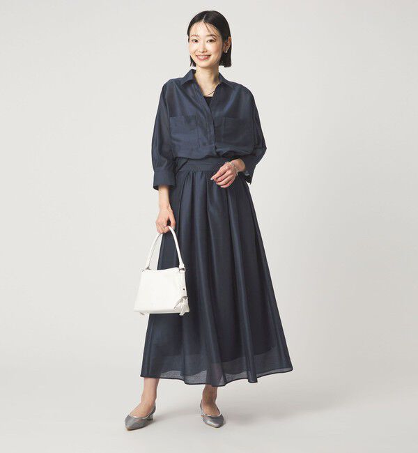 UNITED ARROWS green label relaxing「カールマイヤー タック ギャザー スカート」|フレア|