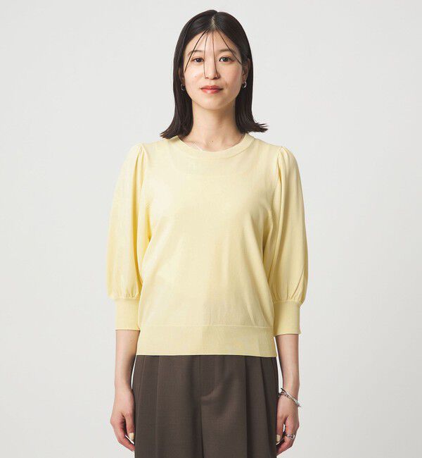 UNITED ARROWS green label relaxing「【WEB限定】＜at ease＞袖ボリューム ニット ウォッシャブル 接触冷感 UVカット 遮熱」|ニット・セーター|