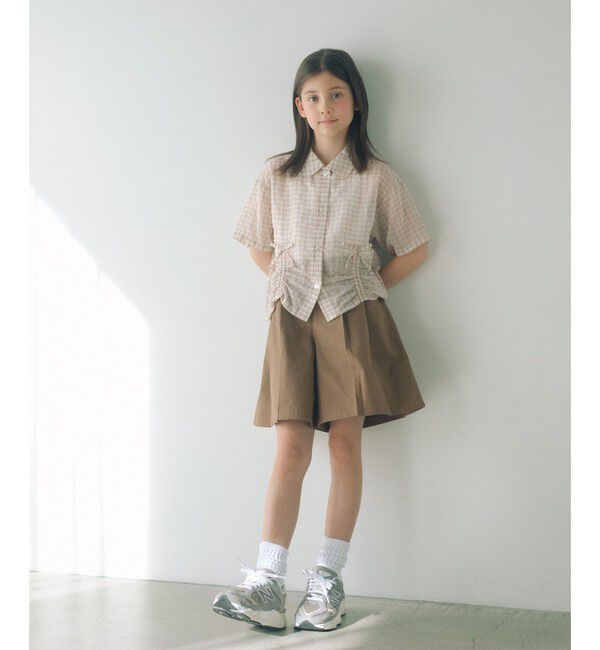 UNITED ARROWS green label relaxing「シースルー チェック シャツ / キッズ  140cm-160cm」|シャツ・ブラウス|