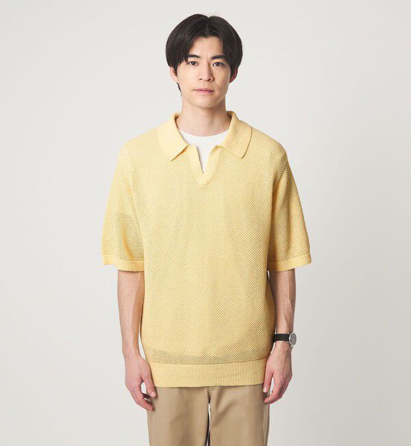 UNITED ARROWS green label relaxing「コットン ナイロン メッシュ スキッパー 半袖 ポロシャツ」|ポロシャツ|