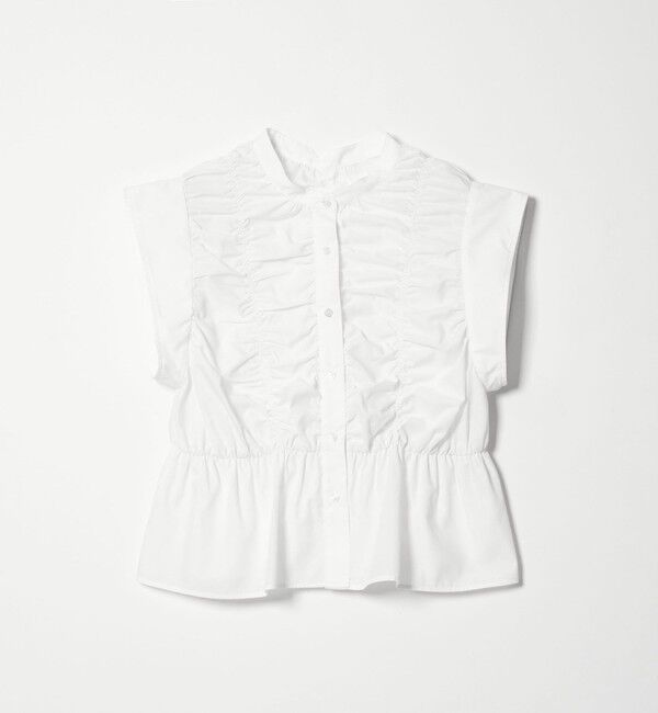 EMMEL REFINES「＜EMMEL REFINES＞EM シャーリング フレア ブラウス」|シャツ・ブラウス|WHITE