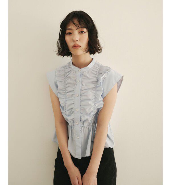 EMMEL REFINES「＜EMMEL REFINES＞EM シャーリング フレア ブラウス」|シャツ・ブラウス|