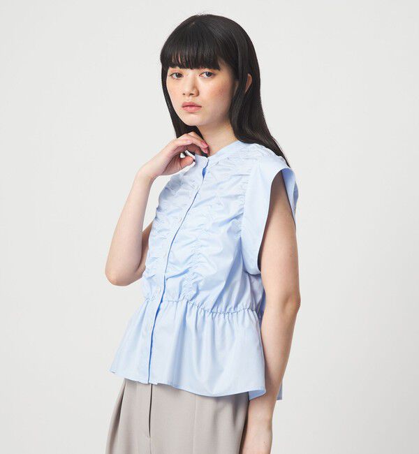 EMMEL REFINES「＜EMMEL REFINES＞EM シャーリング フレア ブラウス」|シャツ・ブラウス|