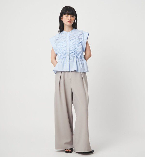 EMMEL REFINES「＜EMMEL REFINES＞EM シャーリング フレア ブラウス」|シャツ・ブラウス|