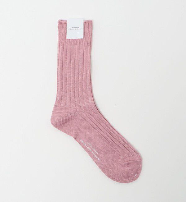 UNITED ARROWS green label relaxing「リブ ソリッド ソックス」|ソックス|PINK