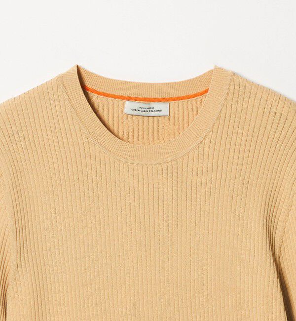 UNITED ARROWS green label relaxing「【WEB限定】＜at ease＞ソデサキ バイカラー 5分袖 プルオーバー ニット」|ニット・セーター|