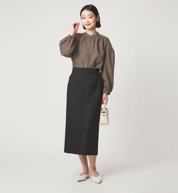 UNITED ARROWS green label relaxing「袖ボリューム ギャザー ブラウス マシンウォッシャブル 通気性」|シャツ・ブラウス|