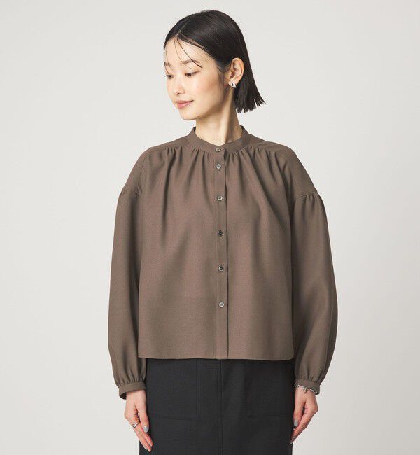 UNITED ARROWS green label relaxing「袖ボリューム ギャザー ブラウス マシンウォッシャブル 通気性」|シャツ・ブラウス|