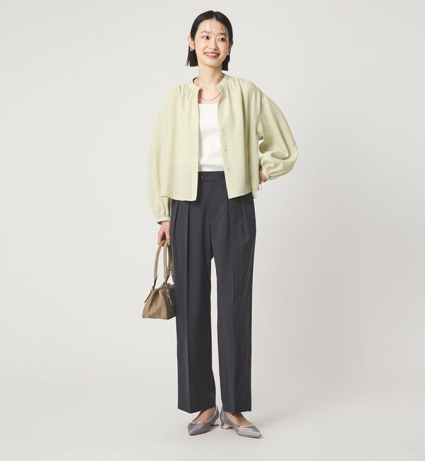 UNITED ARROWS green label relaxing「袖ボリューム ギャザー ブラウス マシンウォッシャブル 通気性」|シャツ・ブラウス|