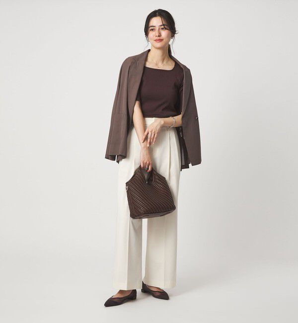 UNITED ARROWS green label relaxing「ブライトリブ スクエアネック 5分袖 プルオーバー カットソー」|Tシャツ・カットソー|