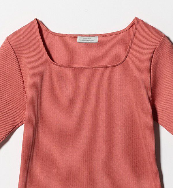 UNITED ARROWS green label relaxing「ブライトリブ スクエアネック 5分袖 プルオーバー カットソー」|Tシャツ・カットソー|