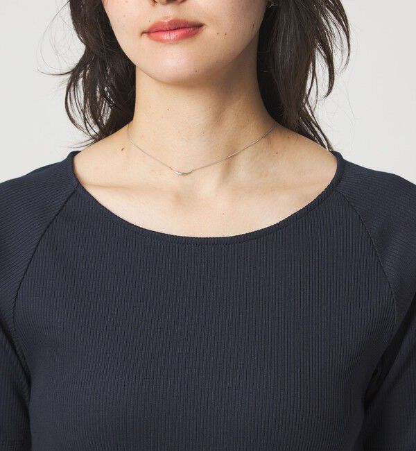 UNITED ARROWS green label relaxing「ブライトリブ ボートネック 5分袖 プルオーバー カットソー」|Tシャツ・カットソー|