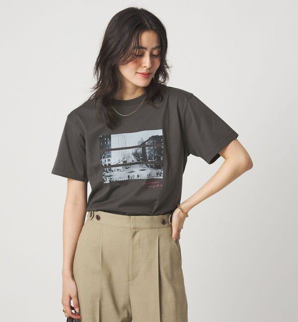 UNITED ARROWS green label relaxing「コラージュ フォト ショートスリーブ Tシャツ」|Tシャツ・カットソー|DK.GRAY