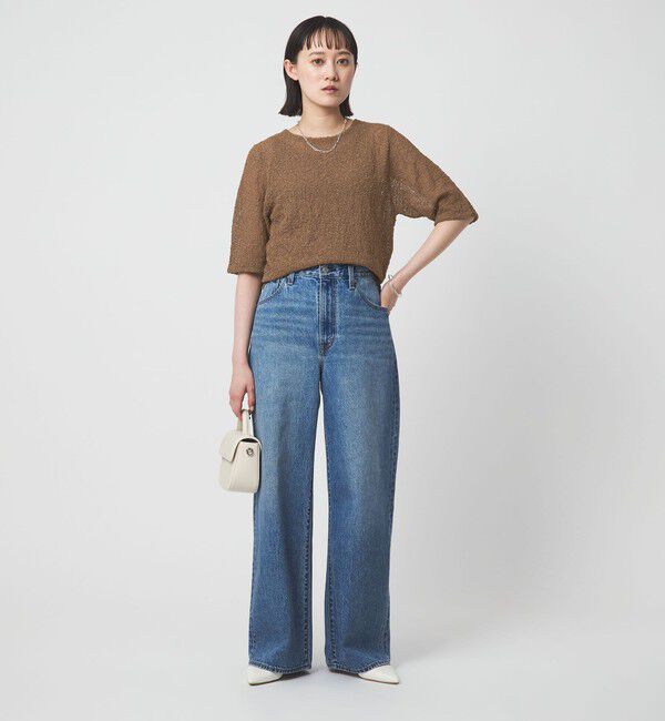 UNITED ARROWS green label relaxing「ノットヤーン ショートスリーブ プルオーバー ウォッシャブル」|ニット・セーター|