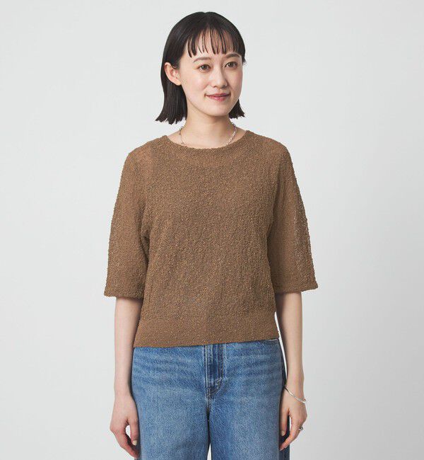 UNITED ARROWS green label relaxing「ノットヤーン ショートスリーブ プルオーバー ウォッシャブル」|ニット・セーター|