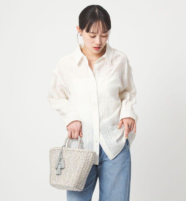 UNITED ARROWS green label relaxing「シアー クロス ステッチ シャツ」|シャツ・ブラウス|