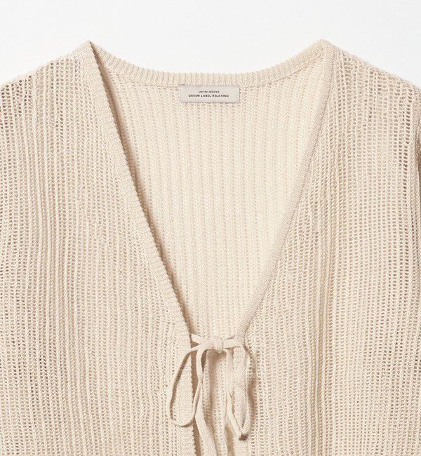 UNITED ARROWS green label relaxing「メッシュ リボン Vネック カーディガン」|カーディガン|