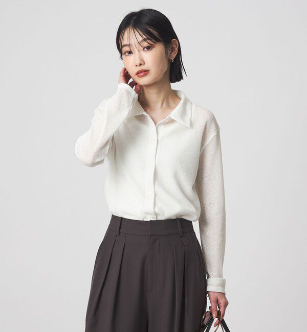 UNITED ARROWS green label relaxing「シアー サーマル ポロカーディガン」|カーディガン|