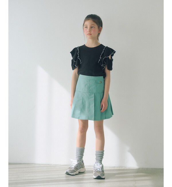 UNITED ARROWS green label relaxing「ショルダースリット フリルTシャツ / キッズ  140cm-160cm」|Tシャツ・カットソー|