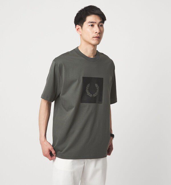 UNITED ARROWS green label relaxing「【国内EXCLUSIVE】＜FRED PERRY＞ボックス ロゴ Tシャツ」|Tシャツ・カットソー|DK.GREEN