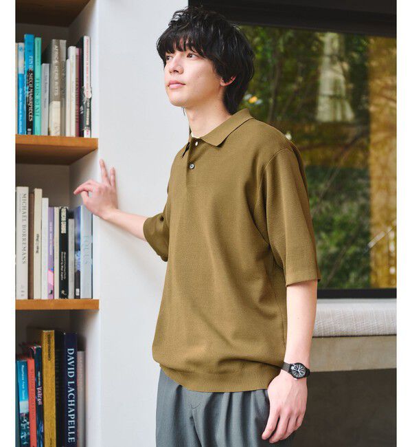 UNITED ARROWS green label relaxing「BREEZY ペーパー 半袖 ポロシャツ -ハンドウォッシャブル・抗菌・通気性-」|ポロシャツ|