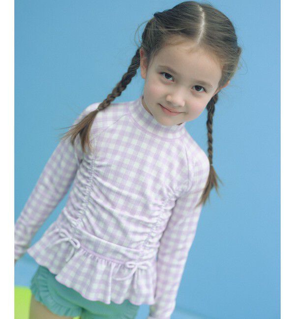 UNITED ARROWS green label relaxing「GLR ギンガム ラッシュガード セット / 水着 / キッズ 100cm-130cm」|スポーツ|