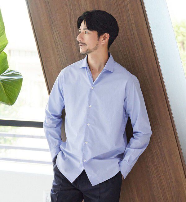 BEAUTY&YOUTH UNITED ARROWS「【WEB限定 WARDROBE SMART】コットン ワイドカラー スキッパー シャツ」|シャツ・ブラウス|