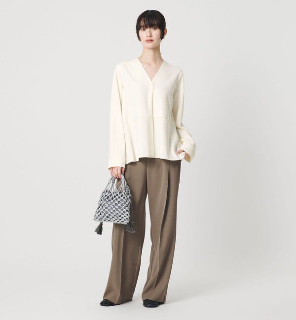 BEAUTY&YOUTH UNITED ARROWS「【WEB限定 Wardrobe DAILY MINIMAL】ペプラム Vネックプルオーバーカットソー」|Tシャツ・カットソー|