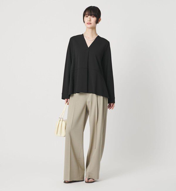 BEAUTY&YOUTH UNITED ARROWS「【WEB限定 Wardrobe DAILY MINIMAL】ペプラム Vネックプルオーバーカットソー」|Tシャツ・カットソー|